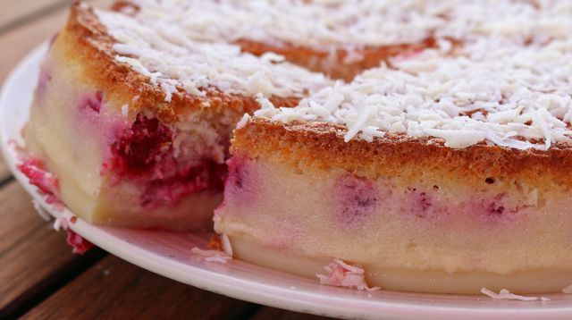 Cuisine Coccinelle | Gâteau Magique Coco Framboise